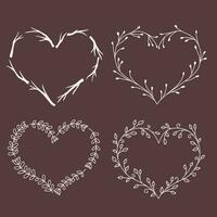 Hand drawn vector heart frame