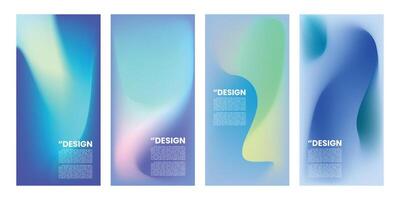 Abstract background set. Trendy minimal gradient Banner Design with simple geometry and bright colors. Vector illustration of futuristic graphic flow shape background geometric design