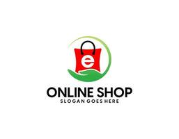 Shop logo, Illustration vector graphic of shopping cart and shop bag combination logo design concept