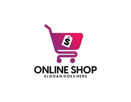 Online Shop Logo. Happy Shop Logo design vector