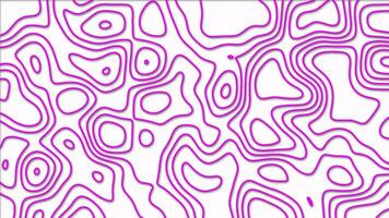 rosa colore astratto modello con animazione di morphing linea come topografica carta geografica video