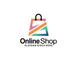 Online Shop Logo designs Template. Illustration vector graphic of shopping cart and shop bag combination logo design concept. Perfect for Ecommerce, sale, discount or store web element. Company emblem