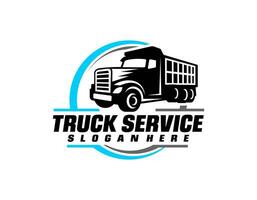 Dump truck company logo template. Ready made logo template set vector isolated