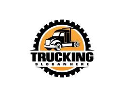 Truck logo template. Logistic trick logo. Isolated vector illustration.