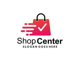 logotipo de la bolsa de compras. logotipo de la tienda en línea. vector