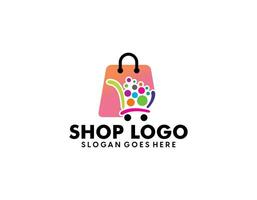 shop logo design vector