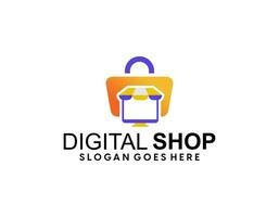 E commerce logo design vector. Online shop logo design idea vector