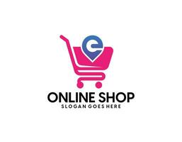 Online Shop Logo designs Template, Vector illustration