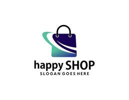 Online shopping logo design template vector