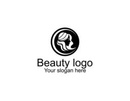 mujer pelo salón con interesante colores logo diseño vector