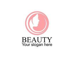 Vector image. Logo for business in the industry of beauty, health, personal hygiene. Beautiful image of a female face. Linear stylized image. Logo of a beauty salon, health industry, makeup artist.