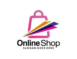 Shopping bag icon for online shop business logo vector