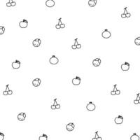 fruit background seamless pattern with black white style for packaging vector