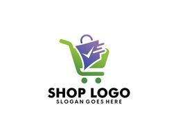 Online Shop Logo. Happy Shop Logo design vector