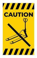 Prohibited Action Sign. Pallet Jack On White Background vector