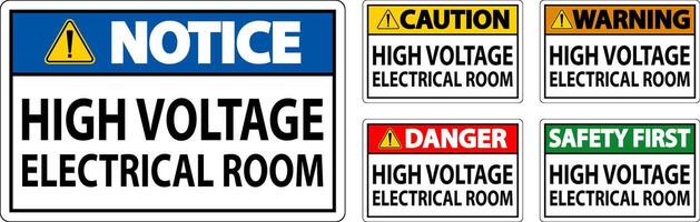 Danger Sign High Voltage - Electrical Room vector