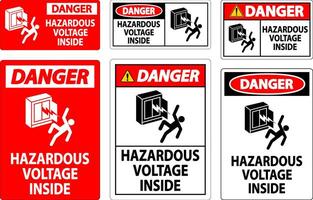 Danger Sign Hazardous Voltage Inside vector