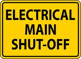 Fire and Emergency Sign Electrical Main Shut-Off vector