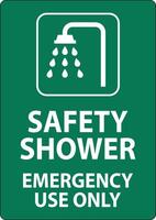 Safety Shower Sign, Safety Shower - Emergency Use Only vector