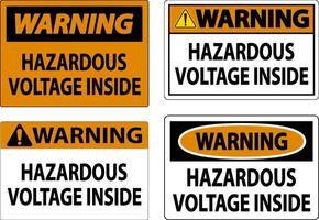 Warning Sign Hazardous Voltage Inside vector