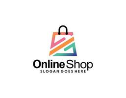 click shop logo icon design. online shop logo design template vector