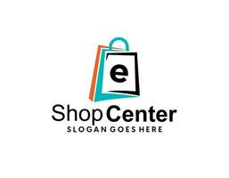 Creative modern abstract eCommerce logo design, colorful gradient online shopping bag logo design template vector