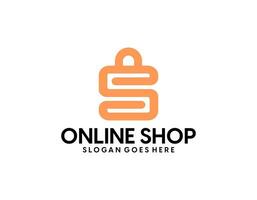 Shop logo. Online shop logo. shop bag. vector