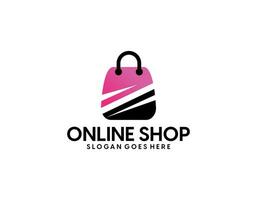 shopping logo design concept template vector