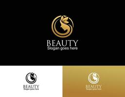 belleza naturaleza cuerpo spa logo diseño modelo vector