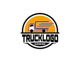 Truck logo template. Logistic trick logo. Isolated vector illustration.