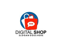 Online Shop Logo. Happy Shop Logo design vector