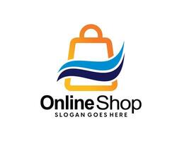 Online shop vector logo for business.