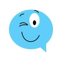 Speech bubble emoticon close up vector