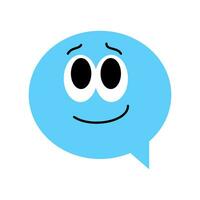 Speech bubble emoticon close up vector