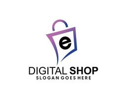 Online shop logo template design vector