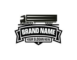 Truck logo template for you design in white color vector