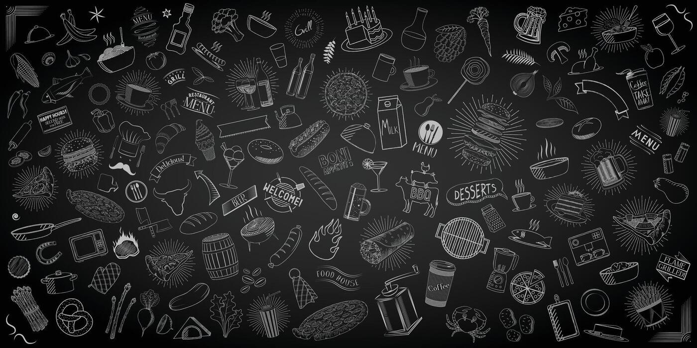 Food Black Background Vector Art, Icons, and Graphics for Free Download