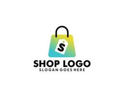 Shopping bag icon for online shop business logo vector