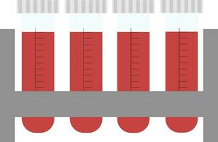 Vector illustration of test tubes set with blood