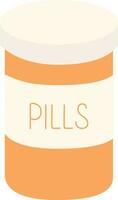 Vector illustration with pills bottle isolated on white background