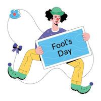 Trendy Fools Day vector