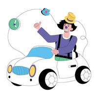 Trendy Clown Car vector