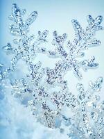 Snowflake blue background photo