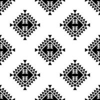 Tribal seamless repeat pattern with geometric shape. Vector abstract with ethnic motive. Indigenous art illustration. Black and white colors. Design for textile, fabric, shirt, printing, decorative.
