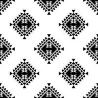 Tribal seamless repeat pattern with geometric shape. Vector abstract with ethnic motive. Indigenous art illustration. Black and white colors. Design for textile, fabric, shirt, printing, decorative.