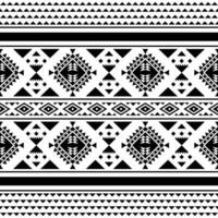 Seamless ethnic pattern in Aztec and Navajo style. Abstract unique tribal geometric shape design for textile template and ornament. Black and white colors. vector