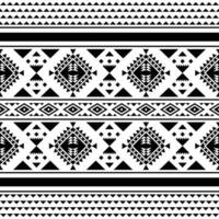 Seamless ethnic pattern in Aztec and Navajo style. Abstract unique tribal geometric shape design for textile template and ornament. Black and white colors. vector