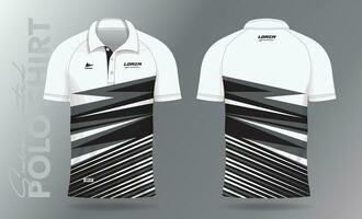 black and white polo shirt mockup template design for sport uniform vector