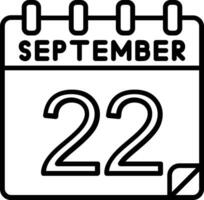 22 September Line Icon vector