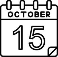 15 October Line Icon vector
